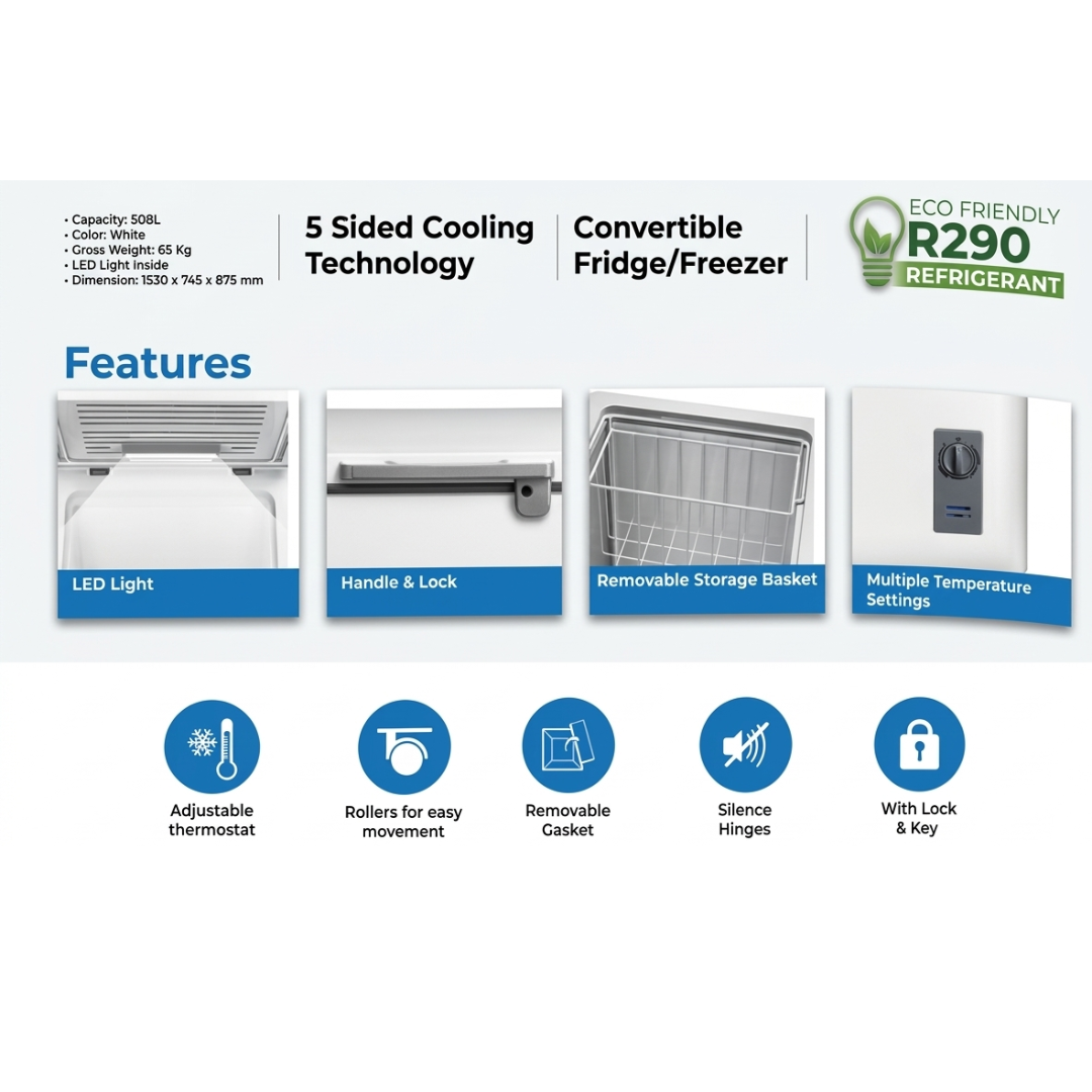 340 Liter Hard Top Single Door Chest Freezer - MDRC398FZG43