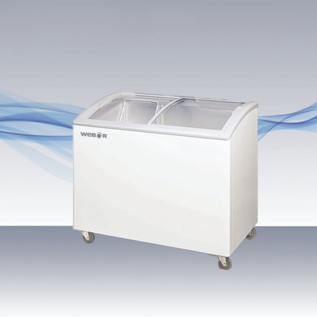 Webor 418 Ltr Glass Top Curve Design Chest Freezer - SD/SC-418