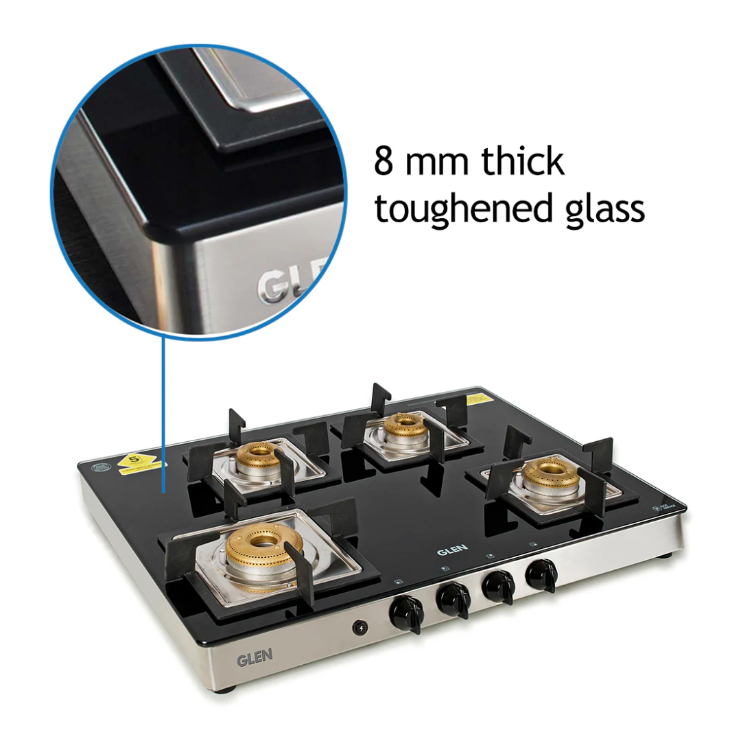 Glen 4 Burner Forged Brass Burner Cooktop - CT 1048 SQ GT BL FB AI