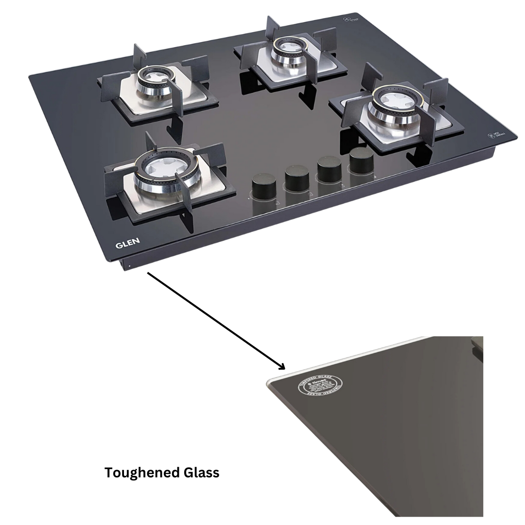 Glen 4 Burner Forged Brass Burner Cooktop - CT 1048 SQ GT BL FB AI