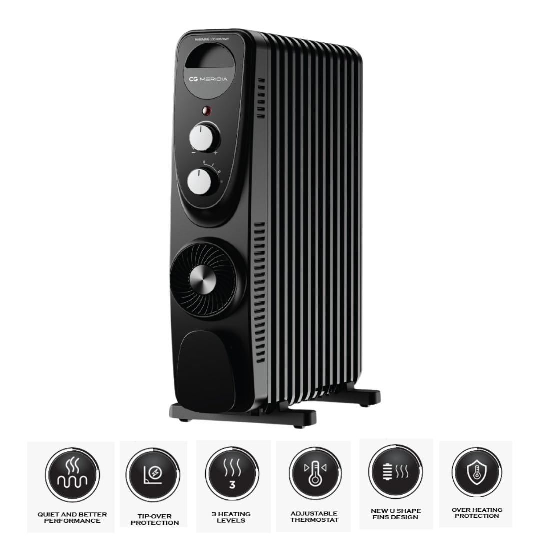 CG MERIDIA 9 Fin Oil Radiator Heater - CGMROFR9F