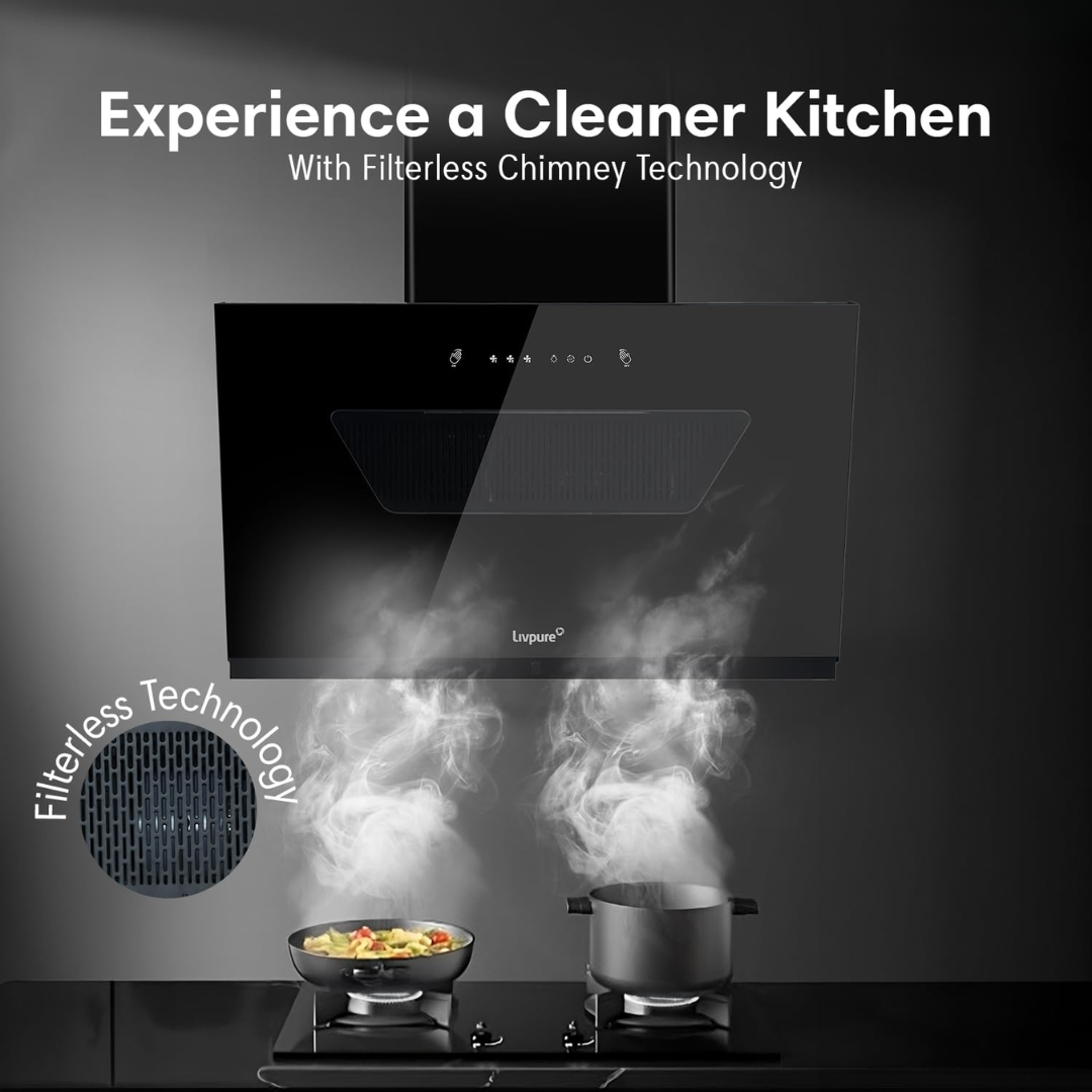 Livpure Curved Glass Kitchen Chimney - ADOR 90