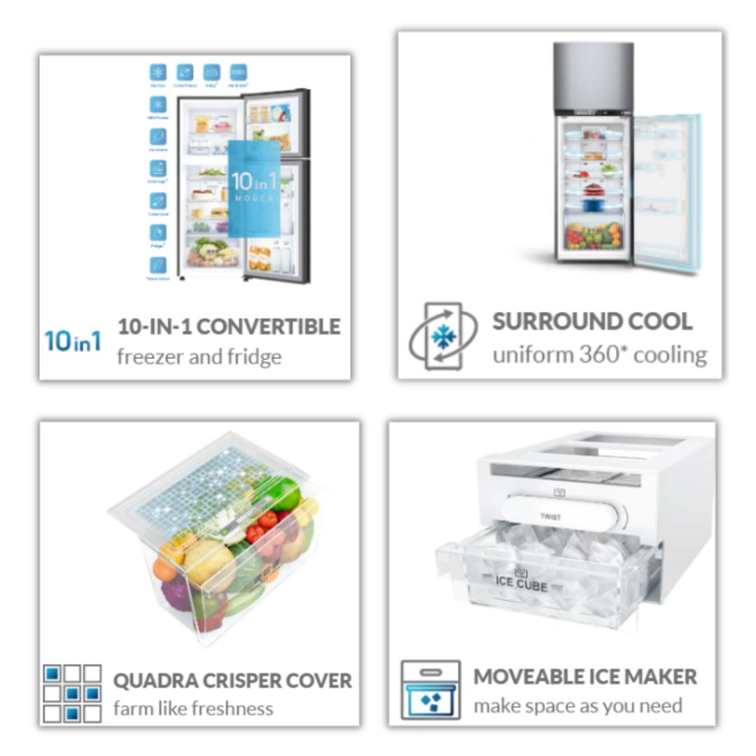 IFB 285 Ltr Double Door Refrigerator - SURROUND -COOL IFBFF-3152FBS