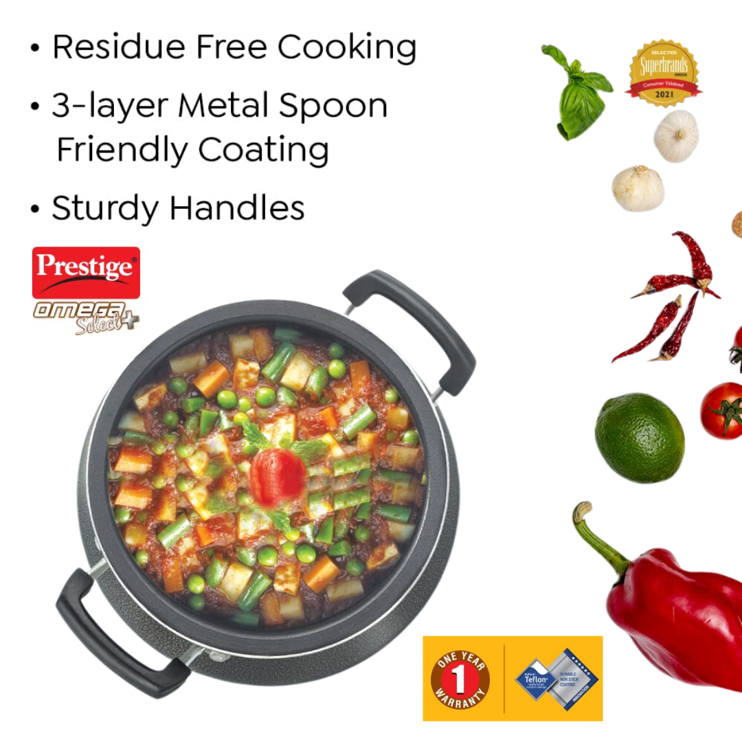 Prestige 30732 OMG 4 Ltr Non Stick Handi with SS Lid Select Plus Jr. Handi