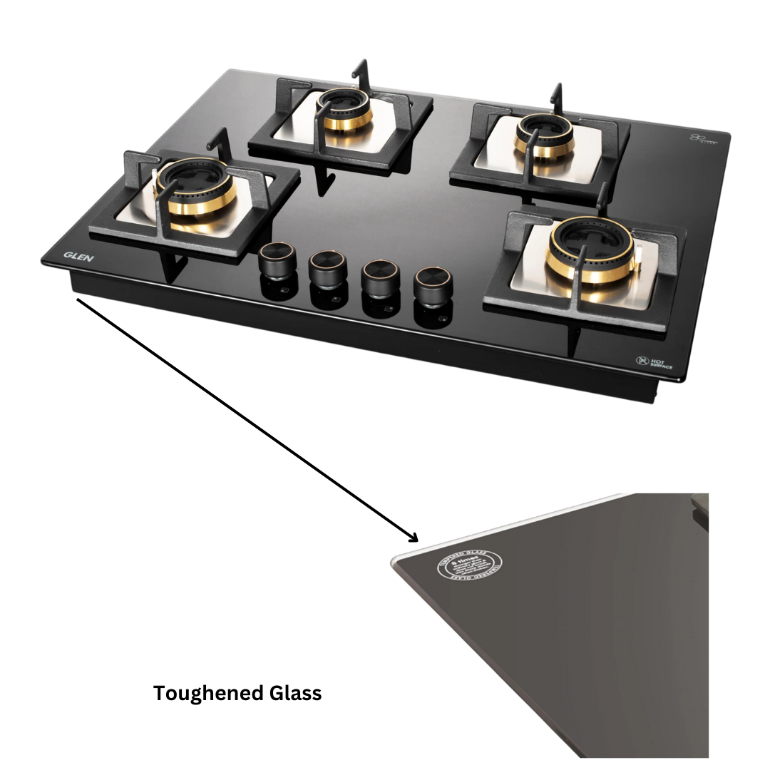 Glen 4 Burner Forged Brass Burner Cooktop - CT 1048 SQ GT BL FB AI