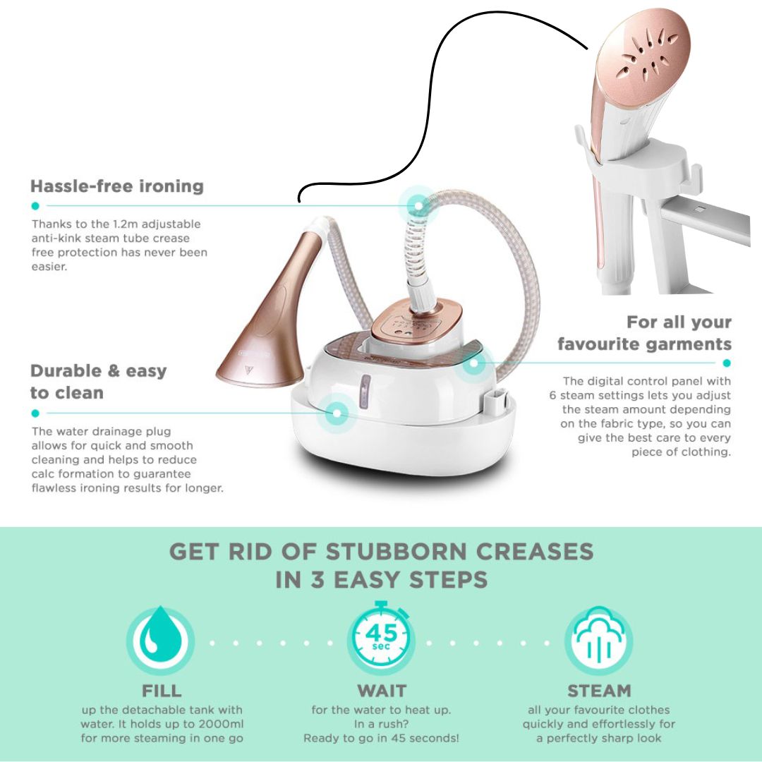 Black+Decker 2000W 6 Stage Digital Garment Steamer - GSTD2050-B5