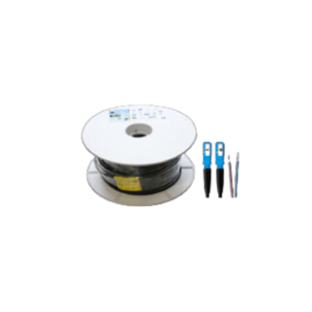 Geneta 150 Mtr Double Core Fiber & Power Cable with Connector - GNT-5615