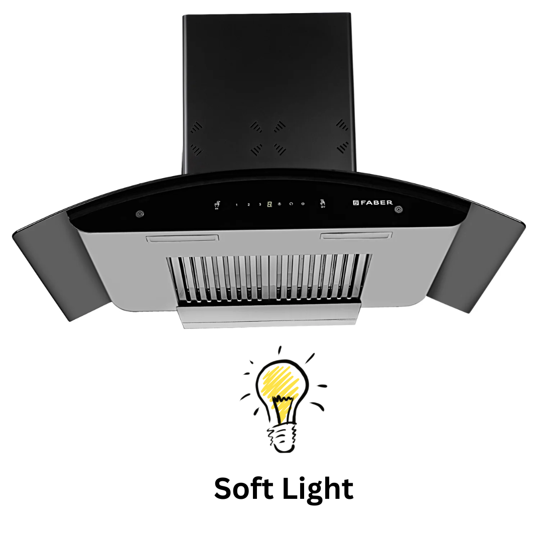 Faber 90 cm Baffle Filter Auto Cleam Chimney - HOOD ELLORA 3D IN HC SC BF BK 90