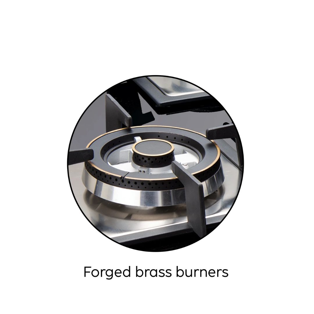 Glen 4 Burner Forged Brass Burner Cooktop - CT 1048 SQ GT BL FB AI