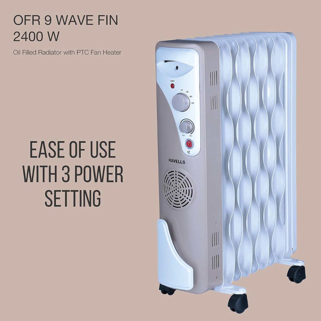 Havells 9 Fin Oil Filled Radiator Heater - GHROFAEC240