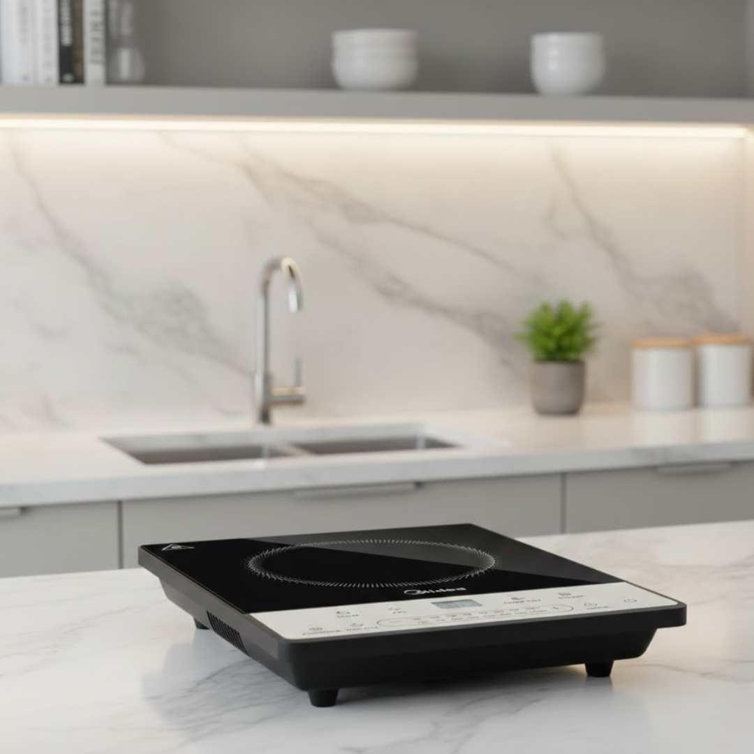 Midea 2100 Watt Induction Cooktop MC-VS2113R-EMC front design 8-stage power setting