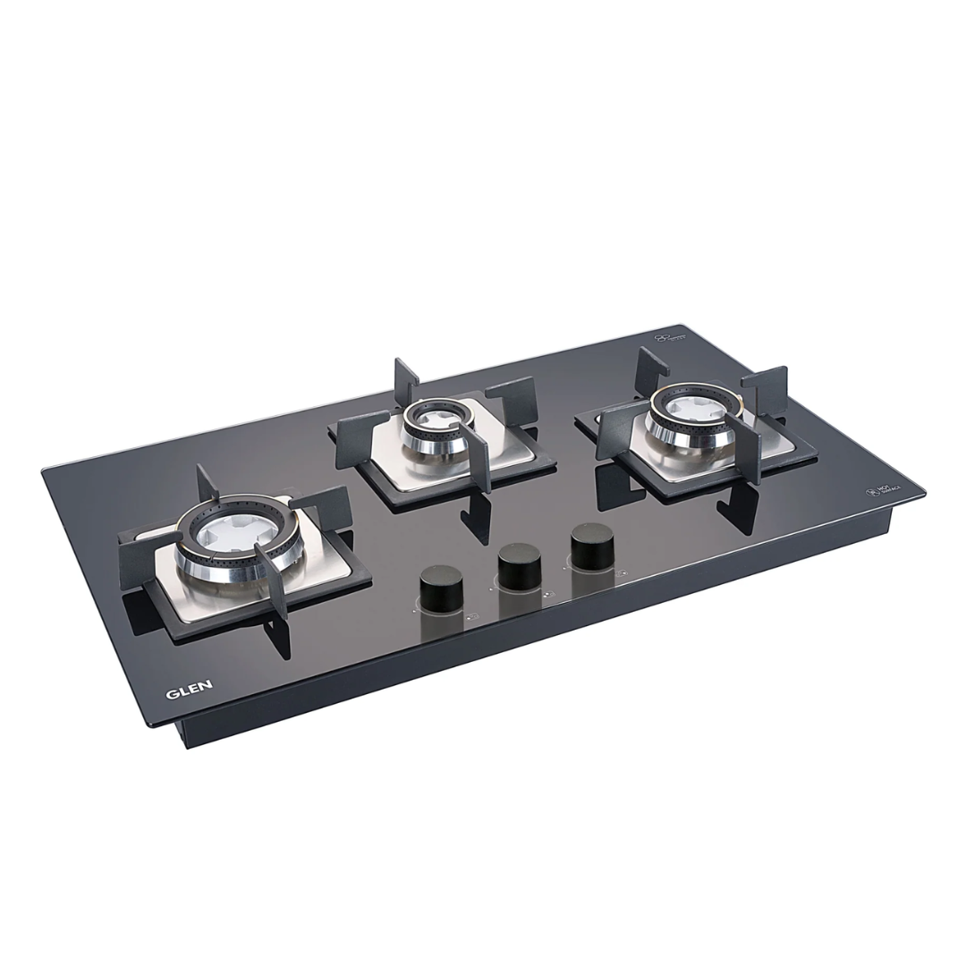 Glen 3 Burner 70 cm Stainless Steel Cooktops - 1073 SQ HT SS DB MTR 70T SS