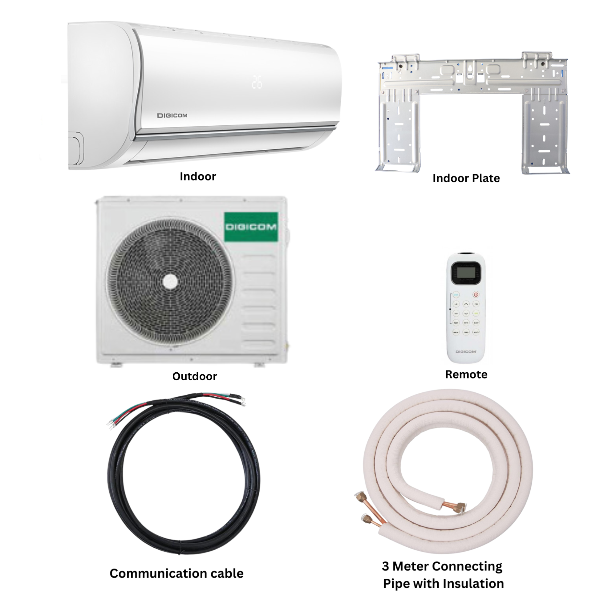 Digicom 2.0 Ton Non Inverter Type Wall Mount Air Conditioner - DG-2402OF/HS 
