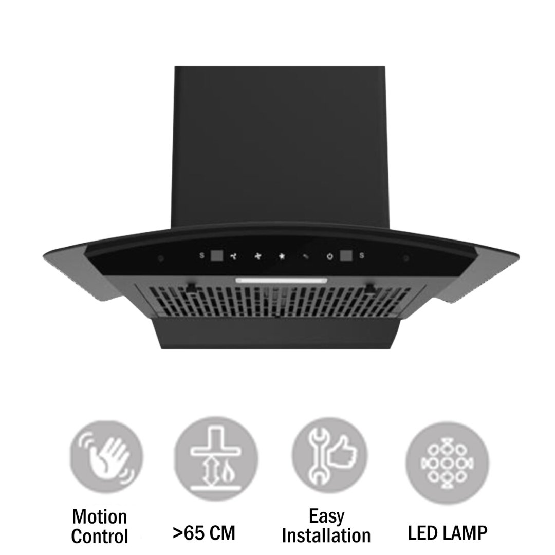Elica 90 Cm Chimney - TFL 900 SLIM HAC MS NERO
