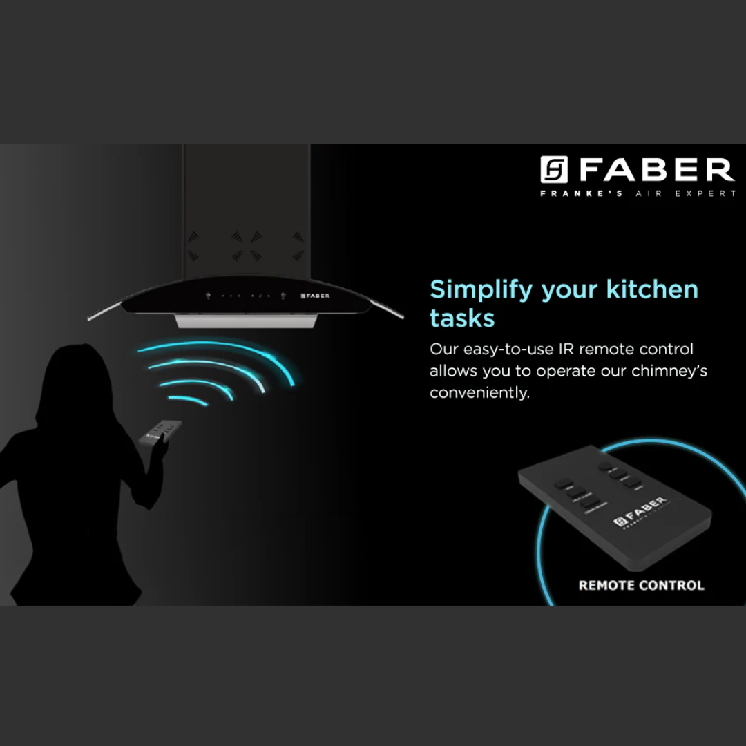 Faber 90 cm Baffle Filter Auto Cleam Chimney - HOOD ELLORA 3D IN HC SC BF BK 90 