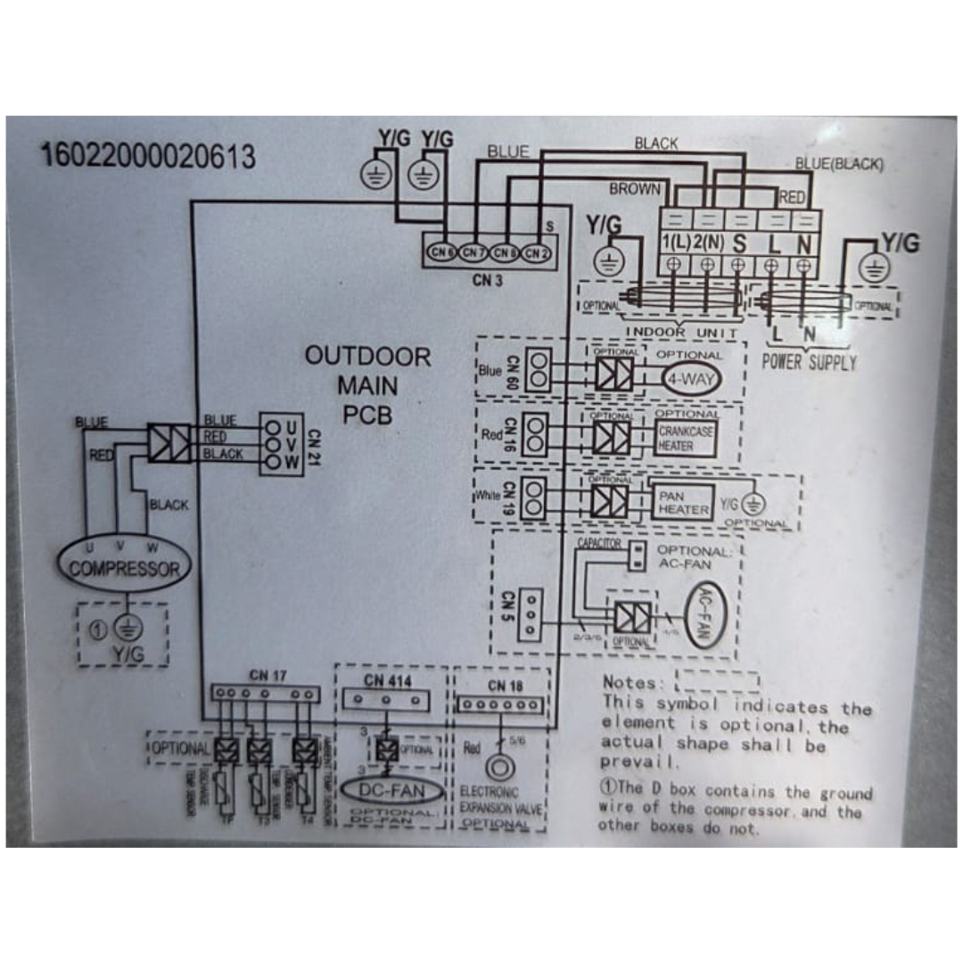 Dimension of AUX 4 Ton Ceiling Cassette AC