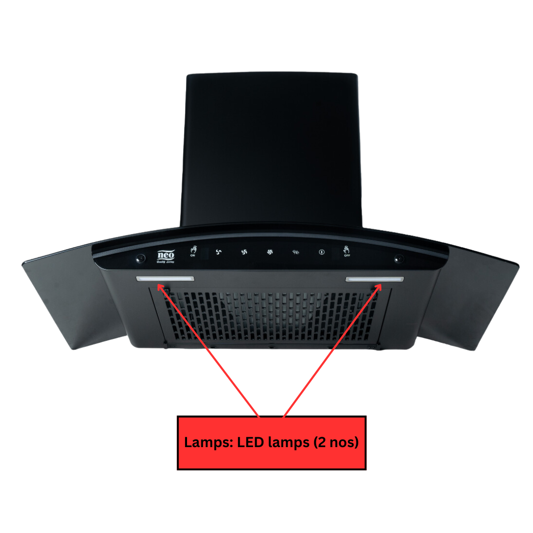 Neo 90 cm Baffle Filter Wall Mount Chimney - Exotica 