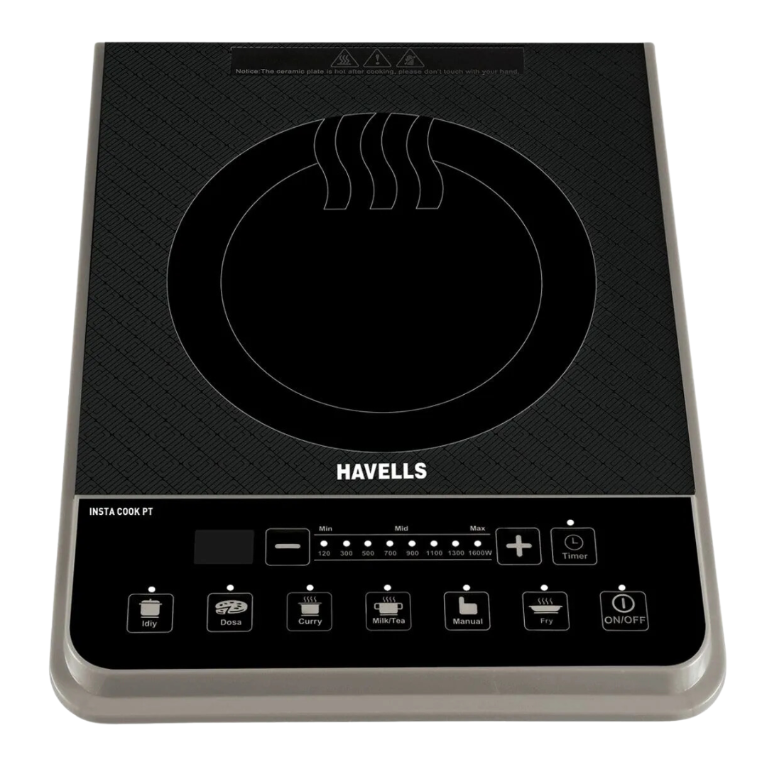  Havells Alloy Steel Insta Cook PT 1600 Watt Induction Cooktop - GHCICBLK