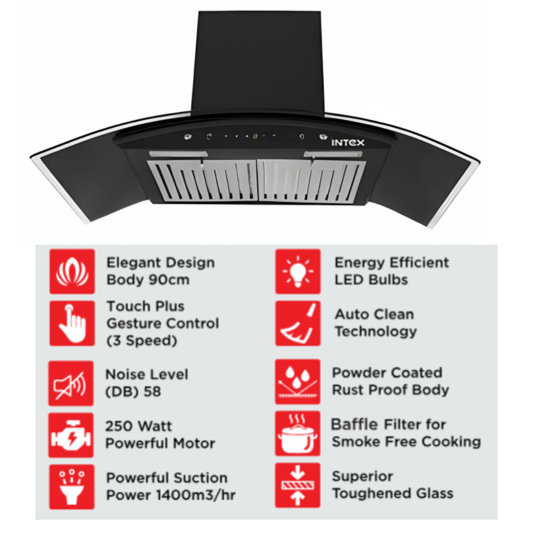 90 cm Kitchen Chimney - Platina Alpha Plus