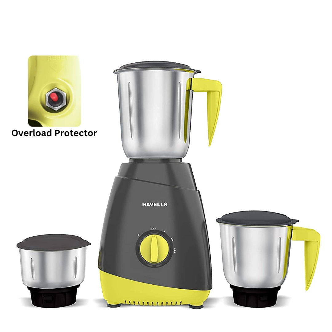 Havells 2 Jars Super Mix NV 500 Watt Mixer Grinder (Orange) - GOF 