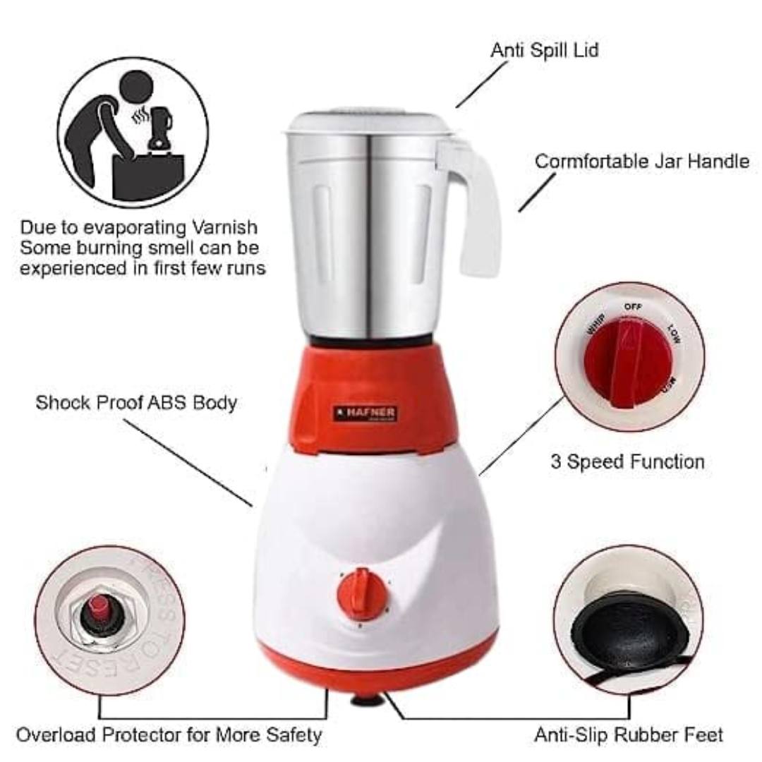 Hafner 500 Watt Mixer Grinder - DB 21 MIXER GRINDER