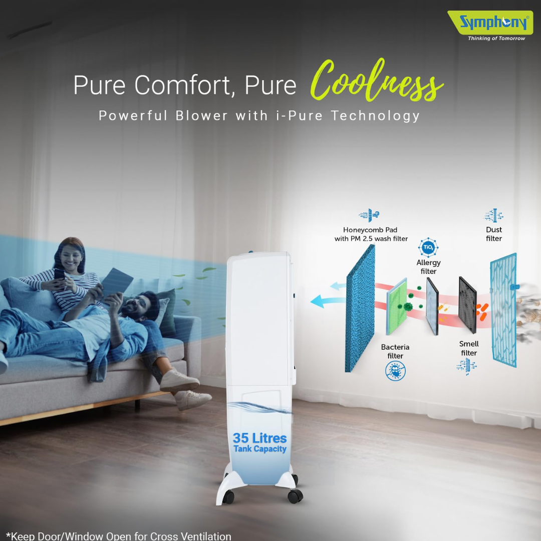 Symphony 20 Ltr Tower Air Cooler - Diet 3D 20i