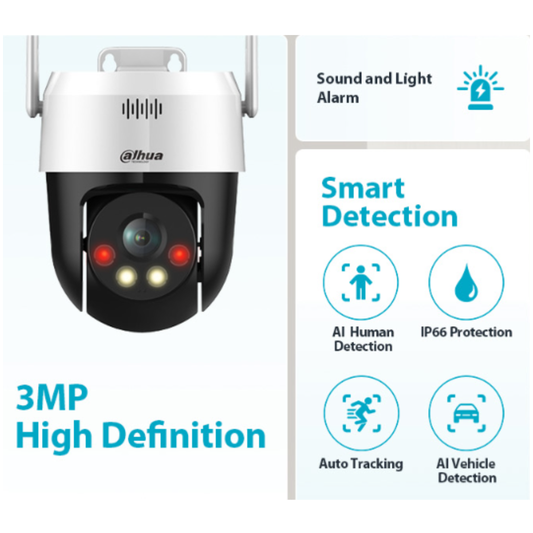 Dahua 3MP Wireless Network PT Camera - DH-P3AE-PV
